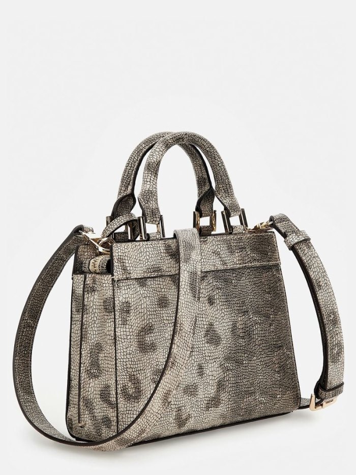 Bolsa de Mano Guess Katey Python Print Mini Mujer Grises | SE-523597