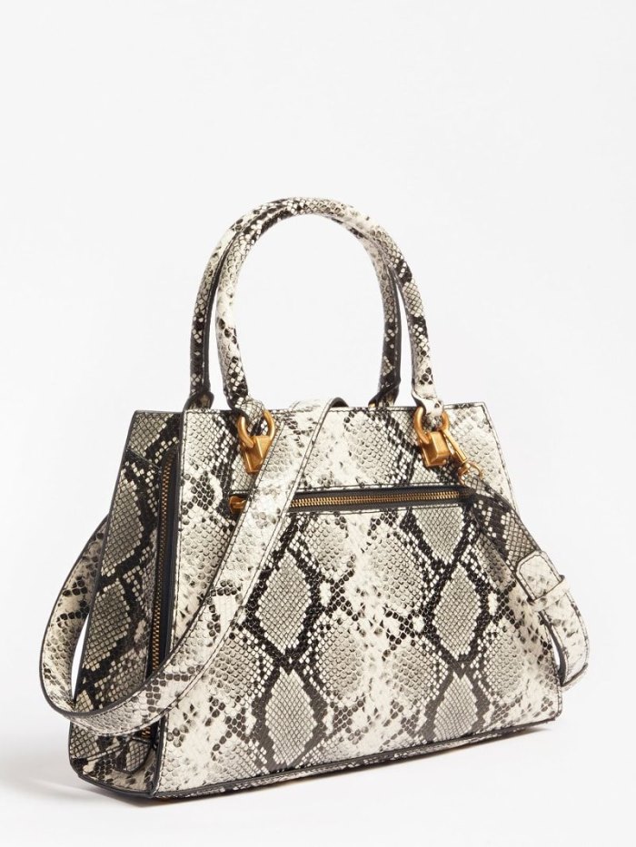 Bolsa de Mano Guess Katey Python Print Mujer Negros | 