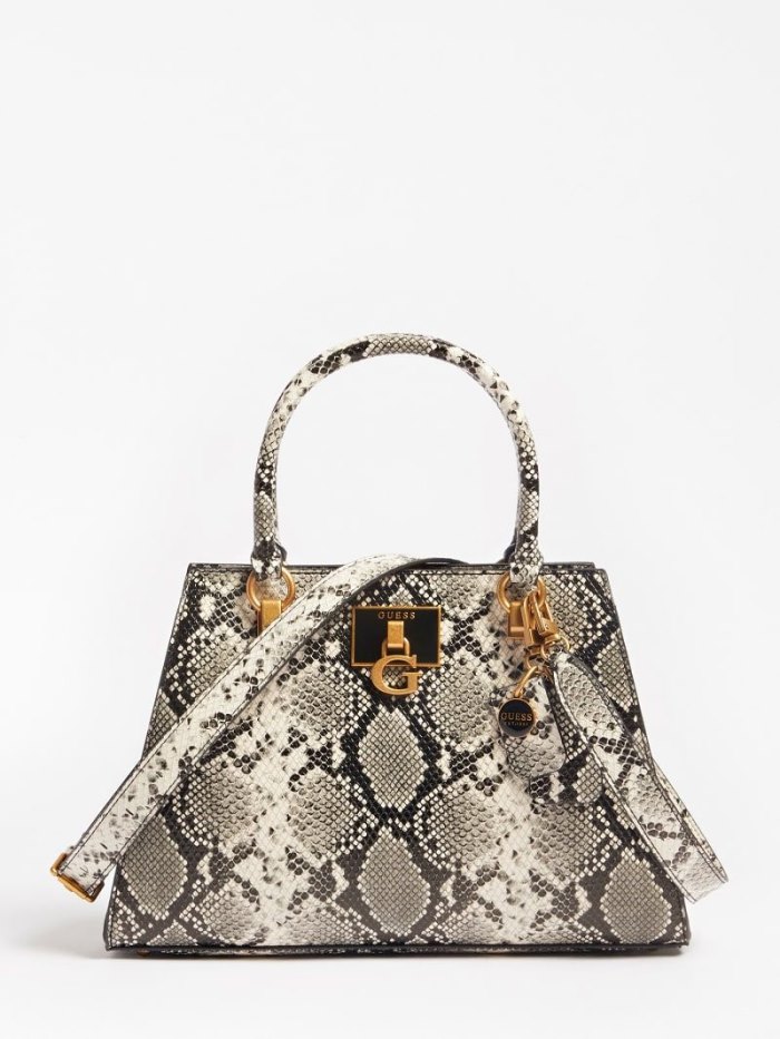 Bolsa de Mano Guess Katey Python Print Mujer Negros | 