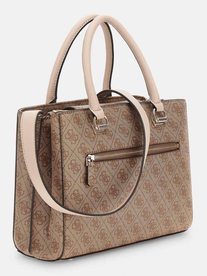 Bolsa de Mano Guess Noelle 4g Logo Mujer Beige | SE-350839