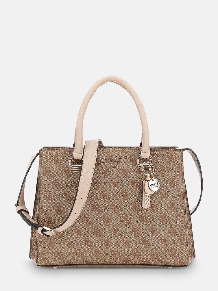 Bolsa de Mano Guess Noelle 4g Logo Mujer Beige | SE-350839