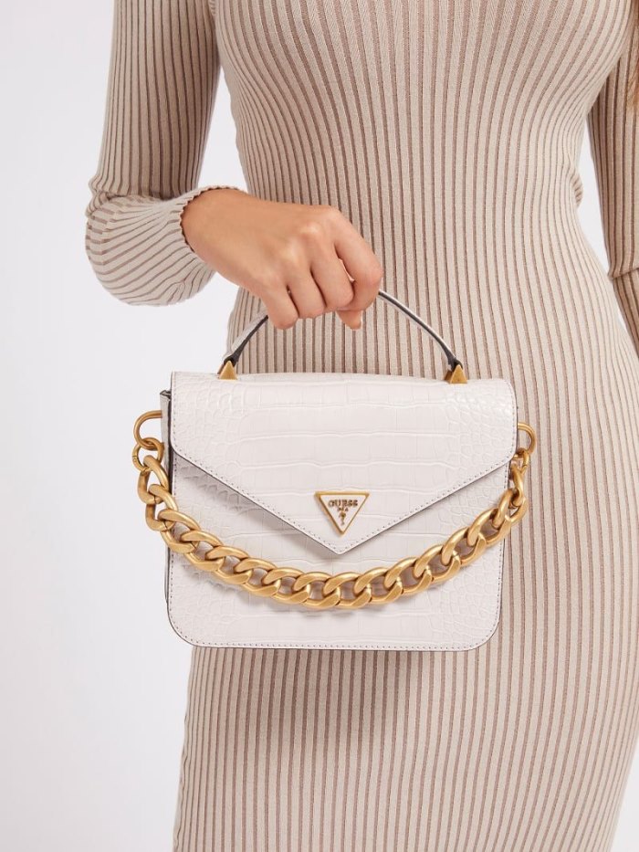 Bolsa de Mano Guess Retour Croc Print Mini Mujer Blancos | SE-880984