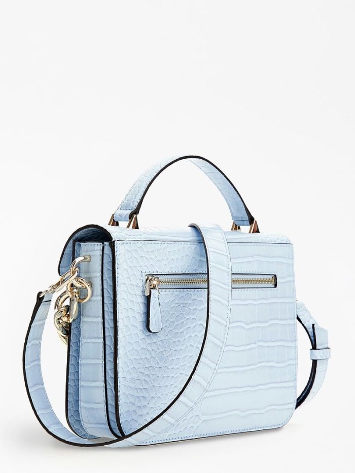 Bolsa de Mano Guess Retour Croc-print Mujer Azules Claro | SE-849141