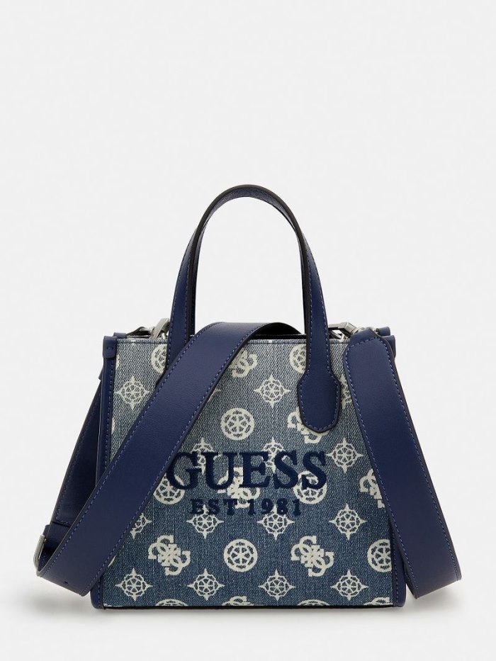 Bolsa de Mano Guess Silvana Denim Mini Mujer Azules | SE-532107