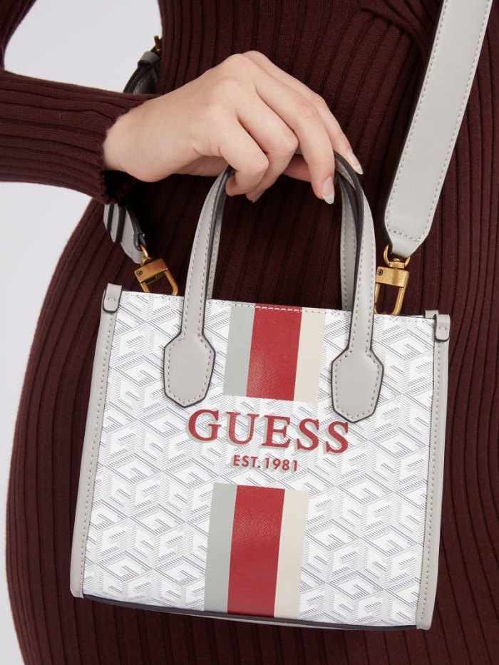 Bolsa de Mano Guess Silvana G Cube Logo Micro Mujer Creme | SE-550840