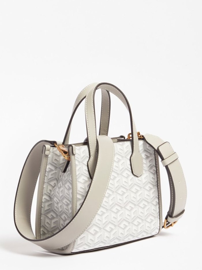 Bolsa de Mano Guess Silvana G Cube Logo Micro Mujer Creme | SE-550840