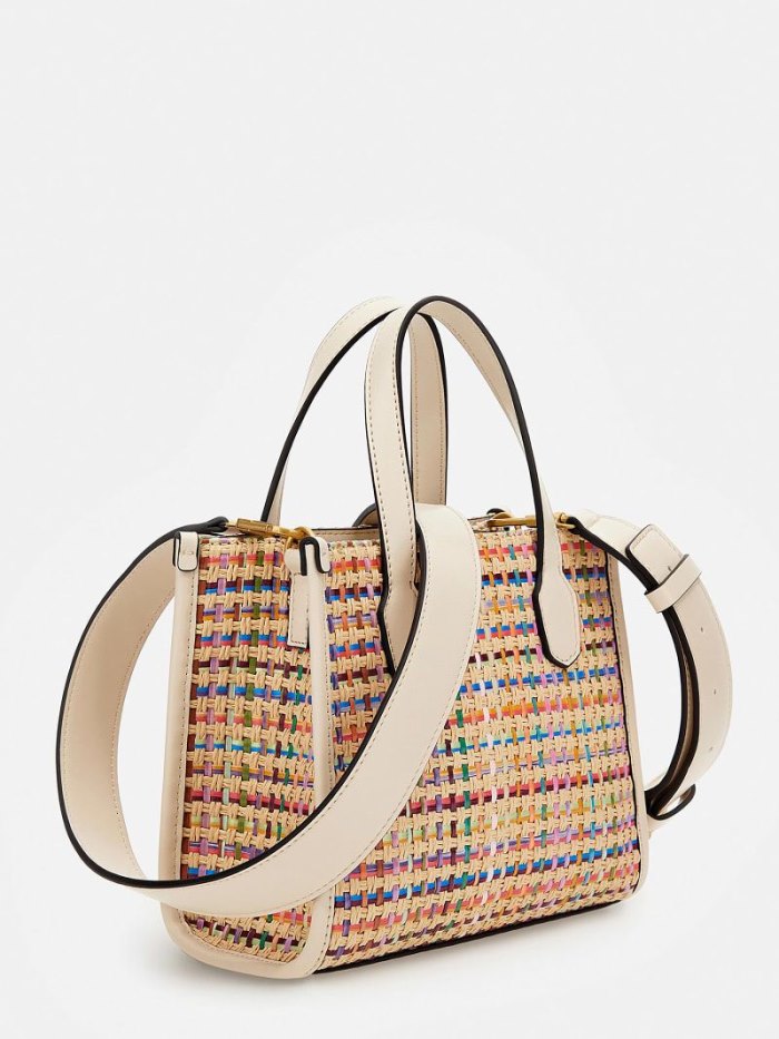 Bolsa de Mano Guess Silvana Woven Mini Mujer Blancos | SE-994562