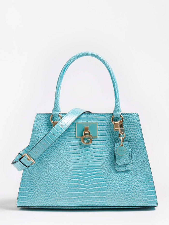 Bolsa de Mano Guess Stephi Croc Print Mujer Azules Claro | SE-530068