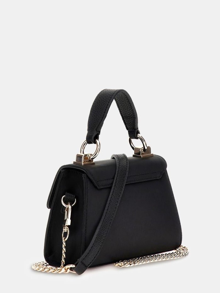 Bolsa de Mano Guess Velina Satin Mini Mujer Negros | SE-796492