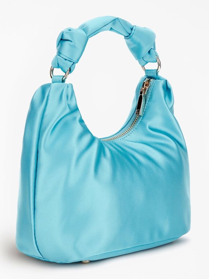 Bolsa de Mano Guess Velina Satin Mini Mujer Azules Claro | SE-917349