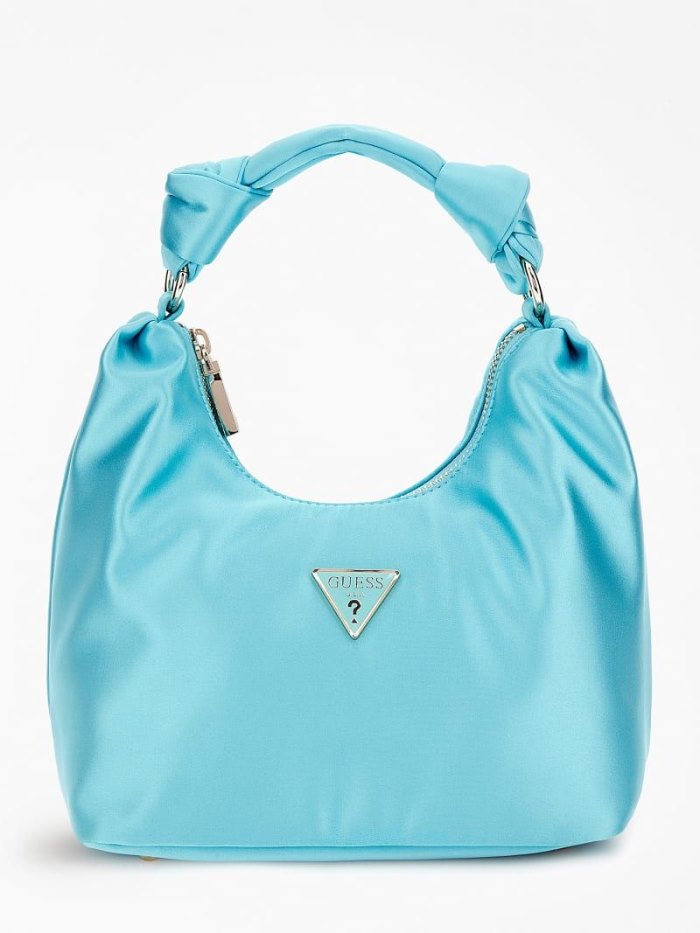 Bolsa de Mano Guess Velina Satin Mini Mujer Azules Claro | SE-917349