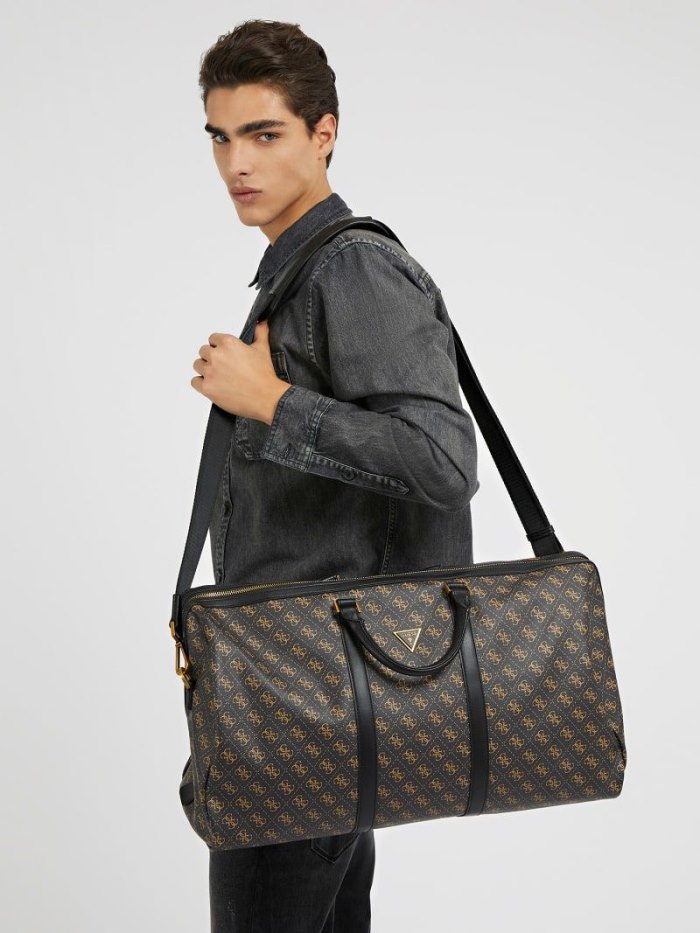 Bolsas Guess Vezzola 4g Logo Bag Hombre Marrom | SE-937903