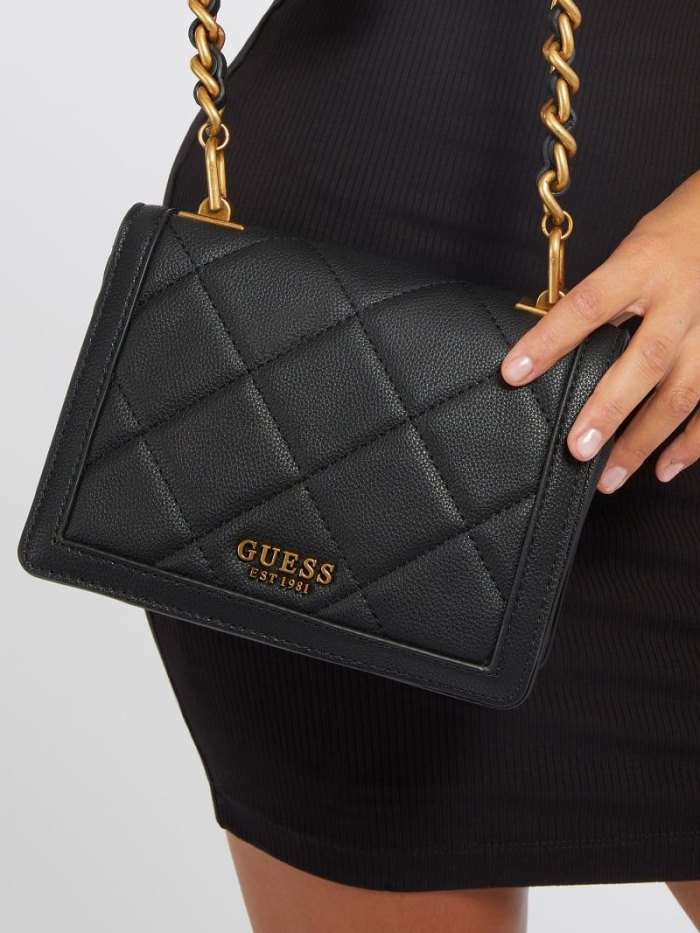 Bolsas Hombro Guess Abey Quilted Mujer Negros | SE-161230