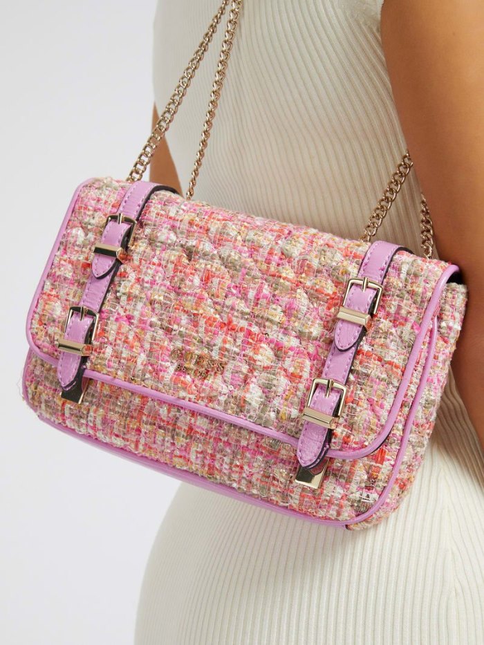 Bolsas Hombro Guess Adam Tweed Mujer Rosas | SE-683034