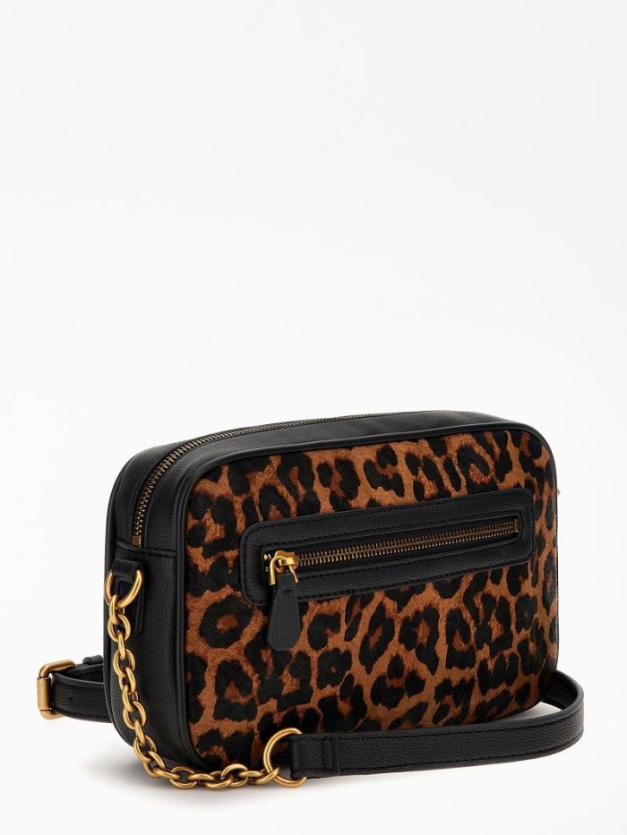 Bolsas Hombro Guess Aviana Genuine Leather Mini Mujer Animalier | SE-380687