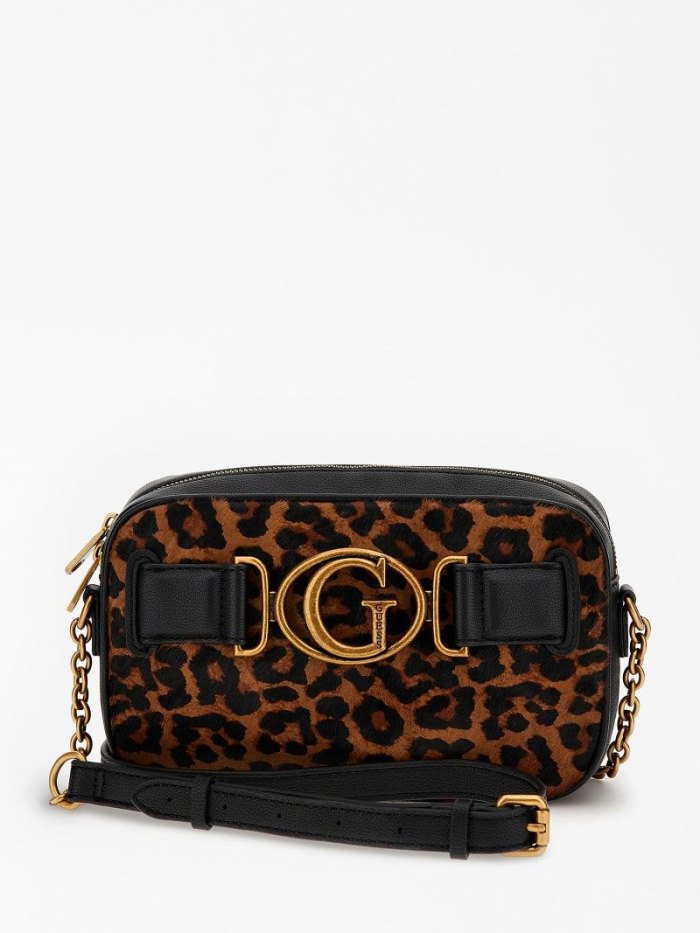 Bolsas Hombro Guess Aviana Genuine Leather Mini Mujer Animalier | SE-380687