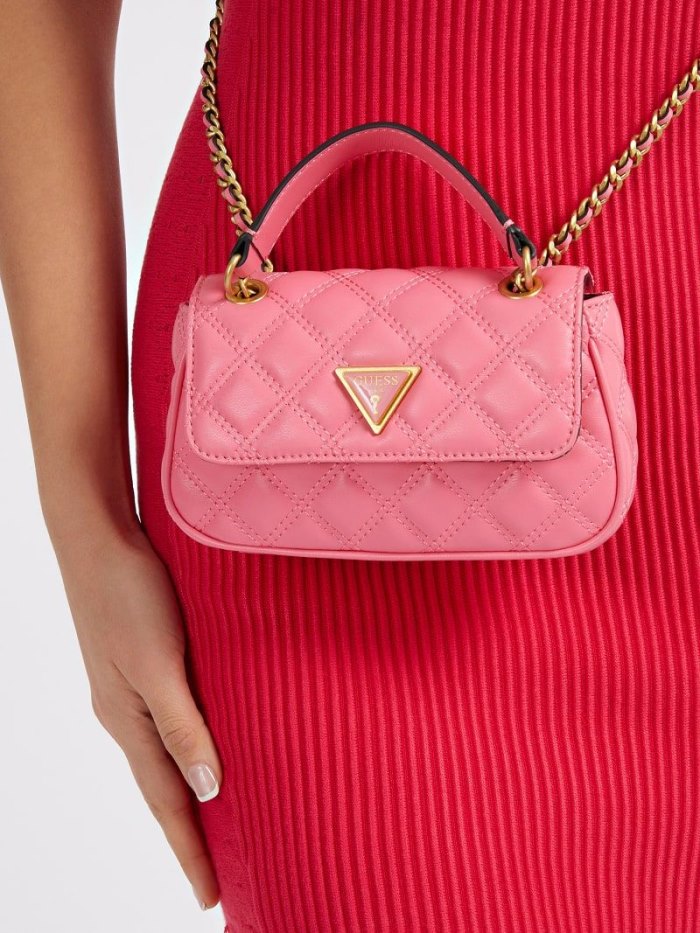 Bolsas Hombro Guess Giully Quilted Mini Mujer Fucsia | SE-420626