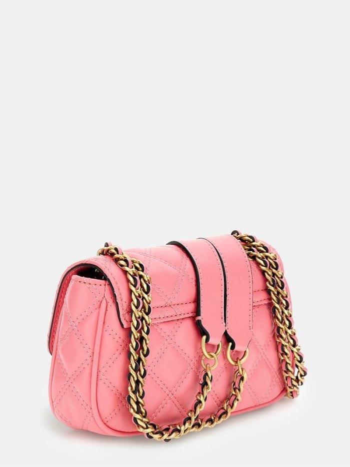 Bolsas Hombro Guess Giully Quilted Mini Mujer Fucsia | SE-420626