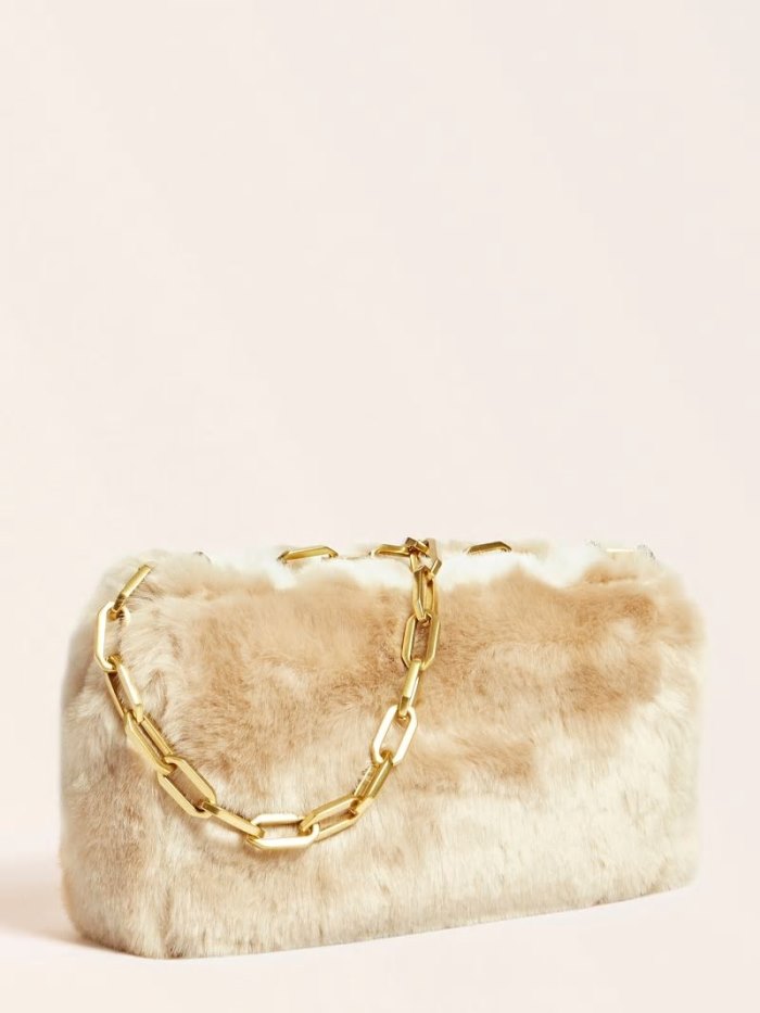 Bolsas Hombro Guess Helma Faux Fur Mujer Beige | SE-293845