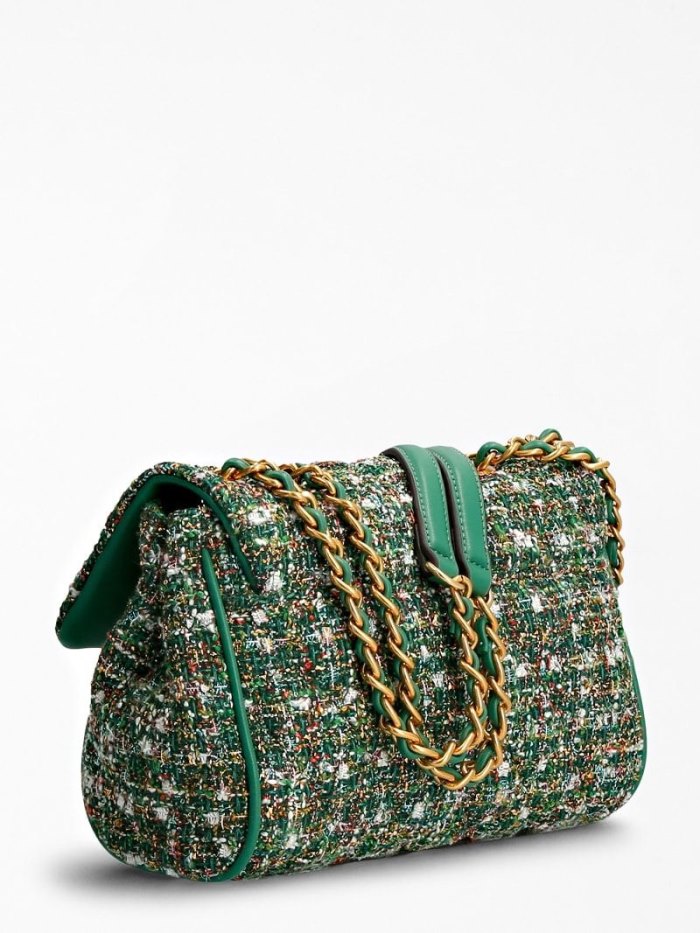 Bolsas Hombro Guess Kimi Tweed Mini Mujer Verdes | SE-111860