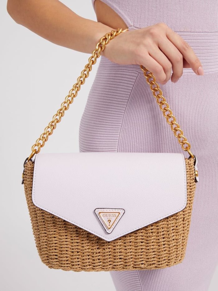 Bolsas Hombro Guess Lilica Raffia Mini Mujer Lilac | SE-036526