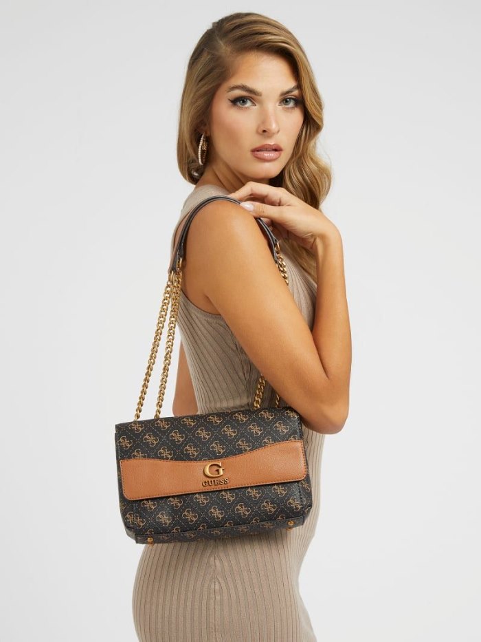 Bolsas Hombro Guess Nell 4g Logo Mujer Marrom | SE-885987