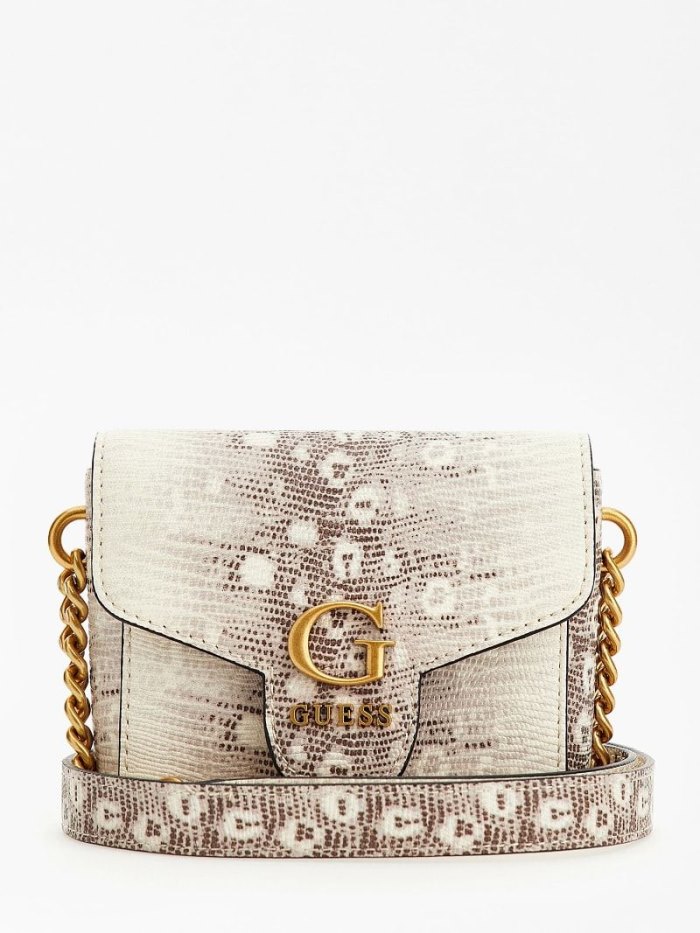 Bolsas Hombro Guess Shenny Python-print Mini Mujer Grises | 