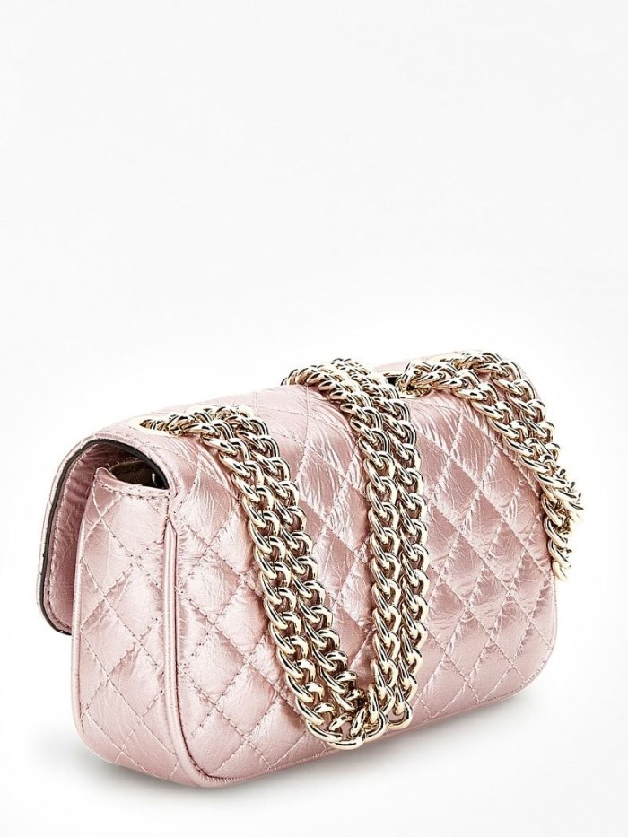 Bolsas Hombro Guess Spark Quilted Mini Mujer Rosas | SE-068599