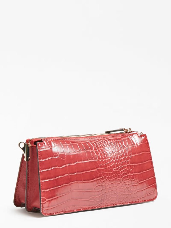 Bolsas Hombro Guess Stephi Croc Print Mini Mujer Rojos | SE-328910