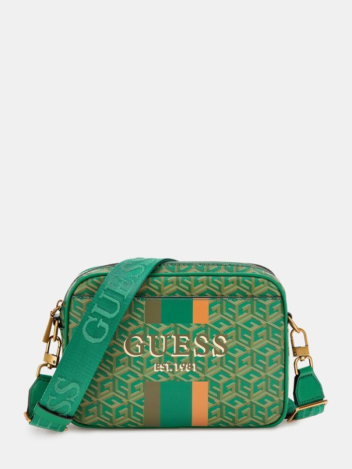 Bolsas Hombro Guess Vikky G Cube Logo Mujer Verdes | SE-686674