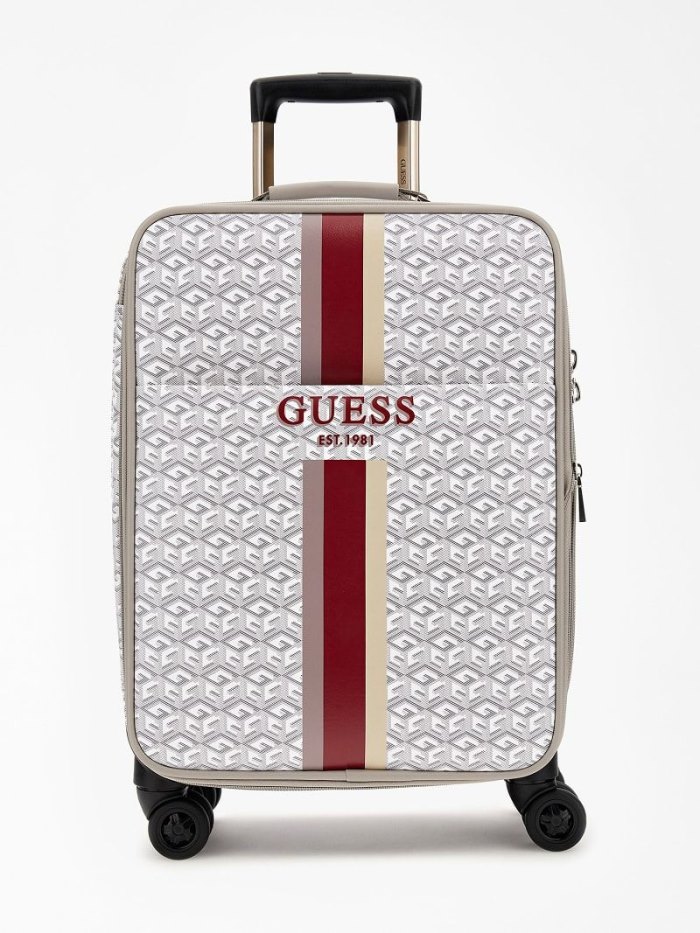 Bolso De Equipaje Guess Vikky G Cube Logo Trolley Mujer Creme | 