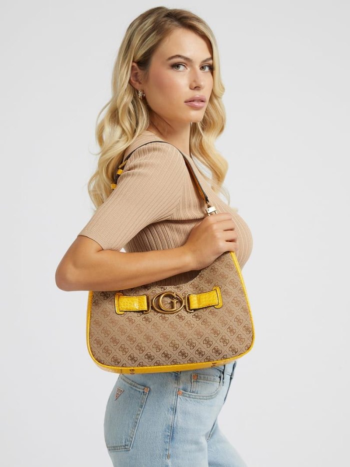 Bolso Hobo Guess Aviana 4g Logo Mujer Amarillos | SE-120578