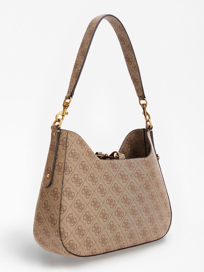 Bolso Hobo Guess Eco Brenton 4g Logo Mujer Beige | SE-391954