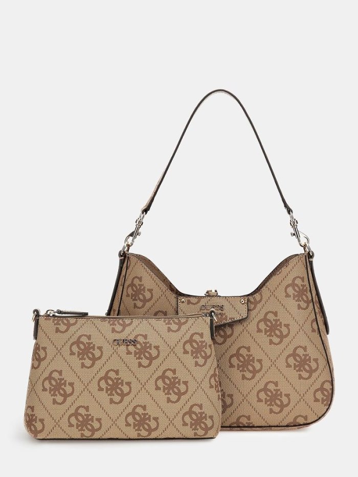 Bolso Hobo Guess Eco Brenton Maxi 4g Logo Mujer Beige | SE-902975