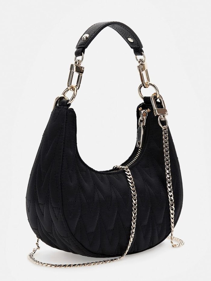 Bolso Hobo Guess Golden Rock Quilted Mini Mujer Negros | SE-221779