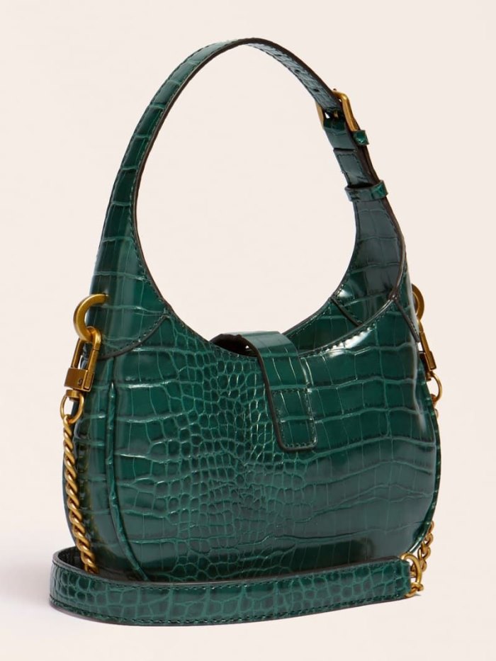 Bolso Hobo Guess Maimie Croc Print Mini Mujer Verdes | SE-287955