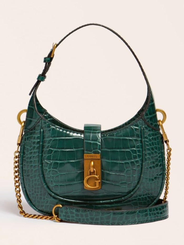 Bolso Hobo Guess Maimie Croc Print Mini Mujer Verdes | SE-287955