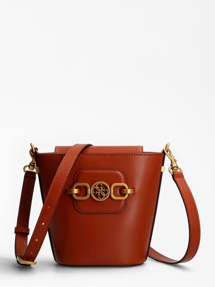 Bolso Saco Guess Hensely Bucket Bag Mujer Marrom | SE-139132