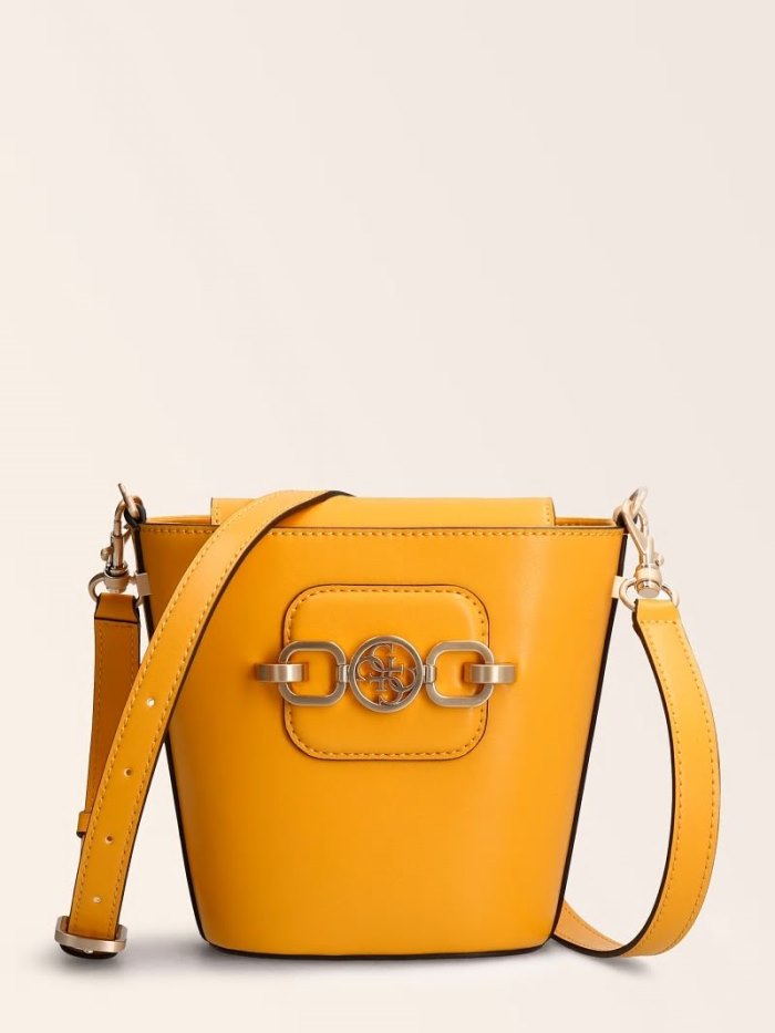 Bolso Saco Guess Hensely Bucket Bag Mujer Amarillos | SE-165285