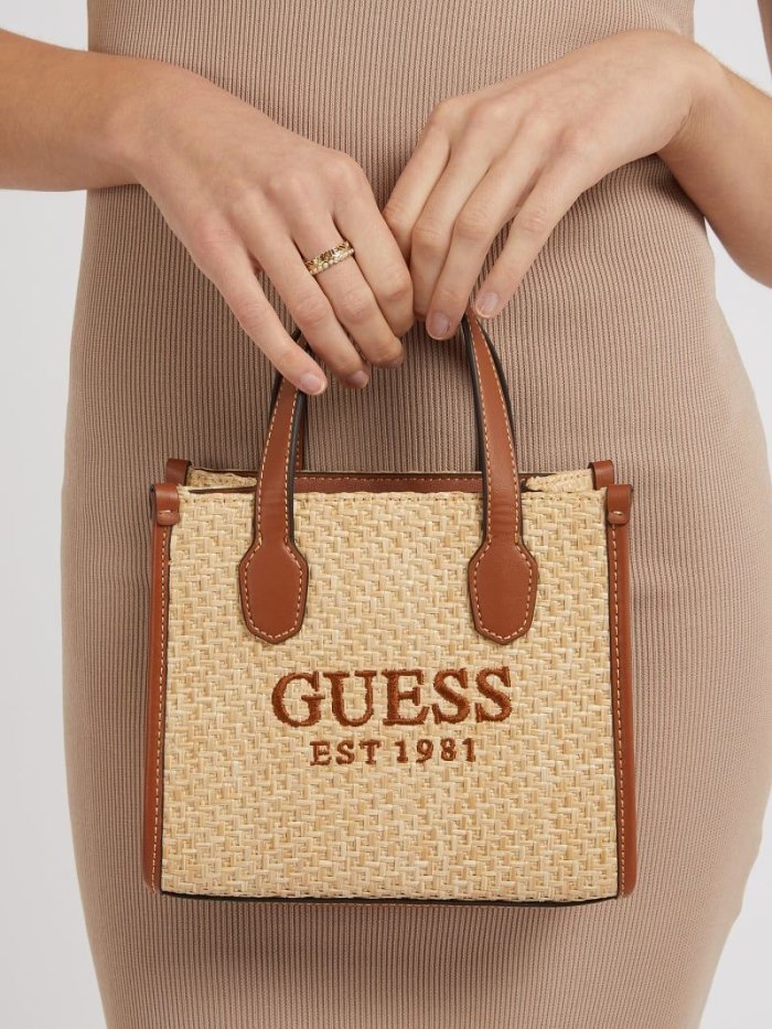 Bolsos Mini Guess Silvana Logo Mini Bag Mujer Marrom | SE-894989