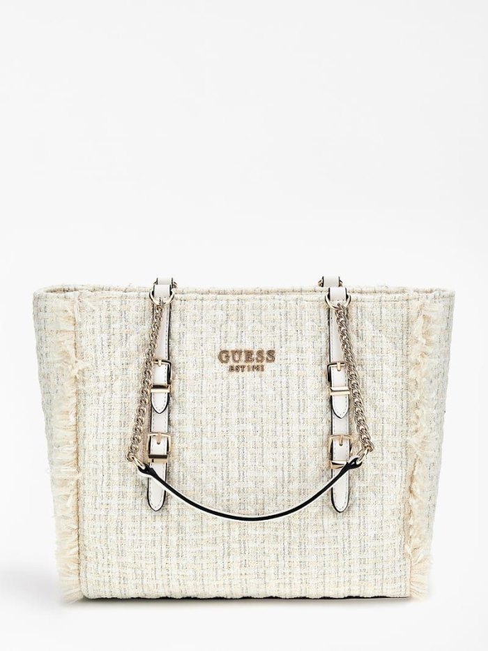 Bolsos Shopper Guess Adam Tweed Mujer Blancos | 