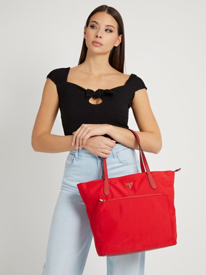 Bolsos Shopper Guess Gemma Logo Triangle Mujer Rojos | SE-105261