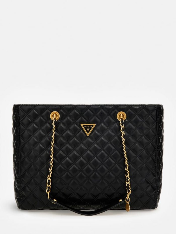 Bolsos Shopper Guess Giully Quilted Mujer Negros | SE-167517