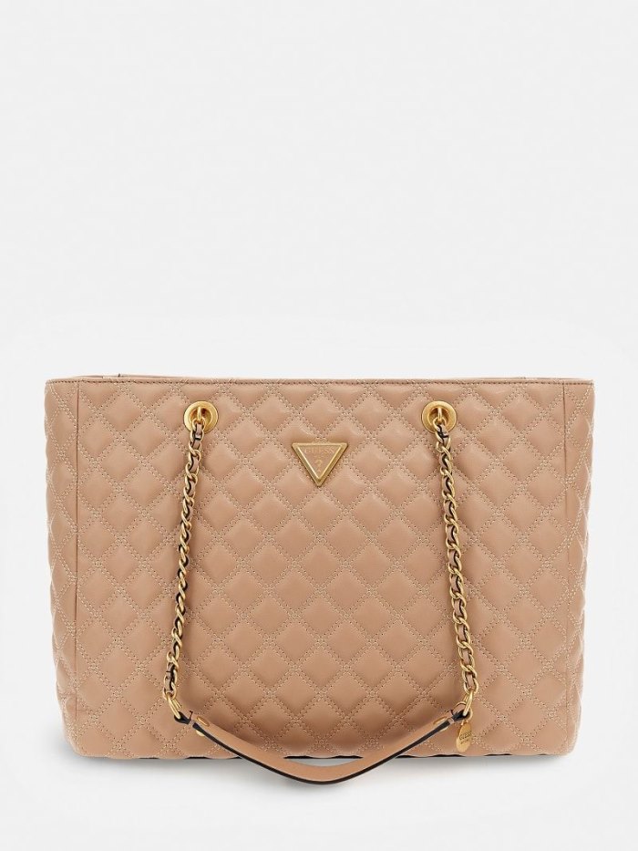 Bolsos Shopper Guess Giully Quilted Mujer Beige | SE-870583