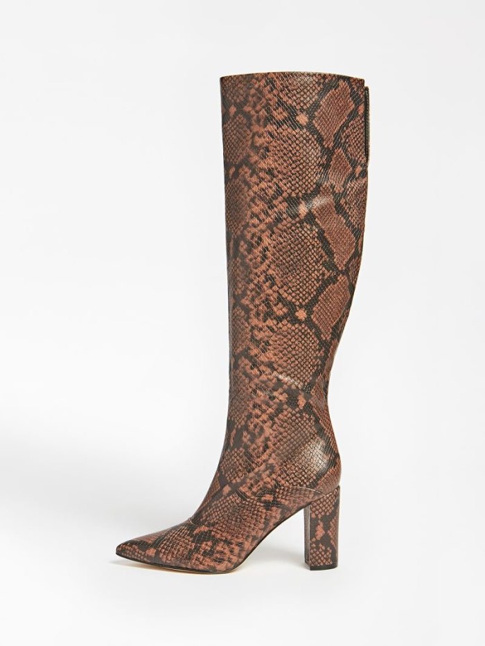 Botas Altas Guess Ladie Python Print Mujer Marrom | SE-417477