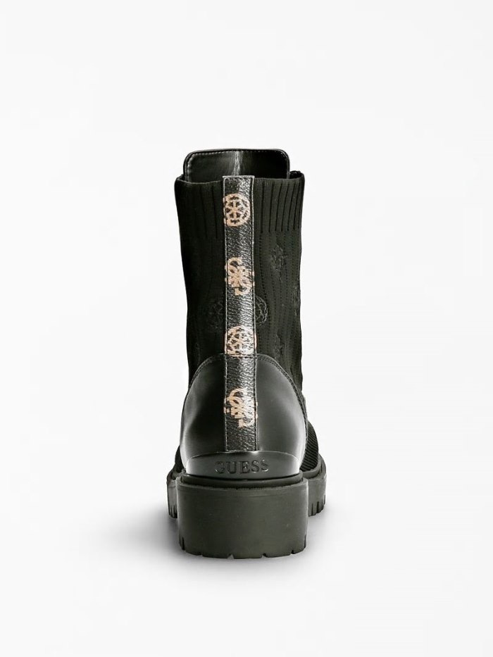 Botas Guess Olenna 4g Peony Logo Combat Mujer Negros | SE-353279