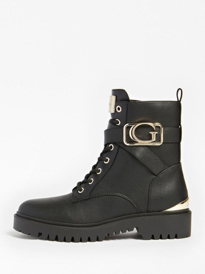 Botas Guess Orana Side Logo Combat Mujer Negros | SE-132459