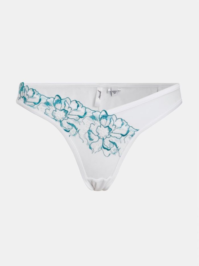 Bragas Guess Embroidery Brazilian Mujer Blancos Verdes | SE-390534