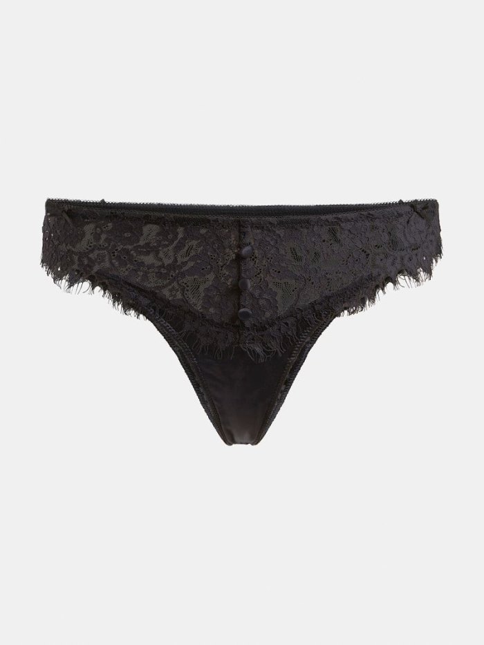 Bragas Guess Lace Brazilian Mujer Negros | SE-952090