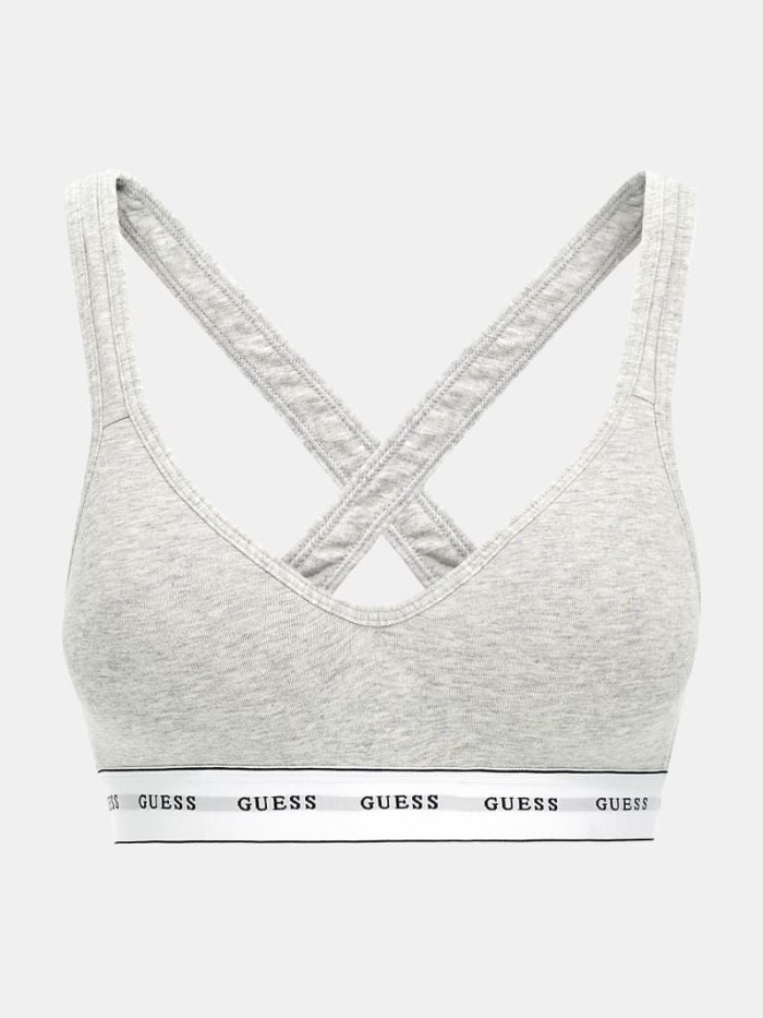 Bralette Guess Stretch Cotton Padded Mujer Grises | SE-577217